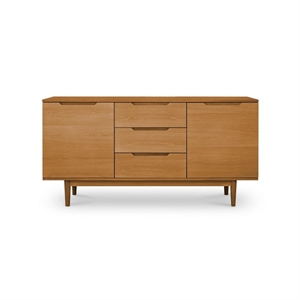 Kerteminde 3-fløjs skænk - Eg naturolie - Mål: 160 x 80 x 45 cm. - Stærk pris